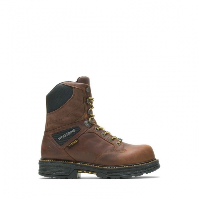 WOLVERINE CANADA MEN'S HELLCAT ULTRASPRING 8" WORK BOOT-Tobacco