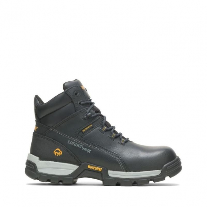 WOLVERINE CANADA MEN'S TARMAC WATERPROOF REFLECTIVE COMPOSITE-TOE 6" WORK BOOT-Black