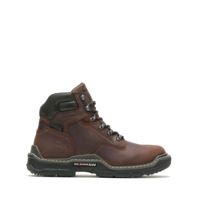 WOLVERINE CANADA MEN'S RAIDER DURASHOCKS WATERPROOF 6" WORK BOOT-Peanut