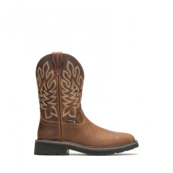 WOLVERINE CANADA MEN'S RANCHER SQUARE-TOE WELLINGTON-Tobacco