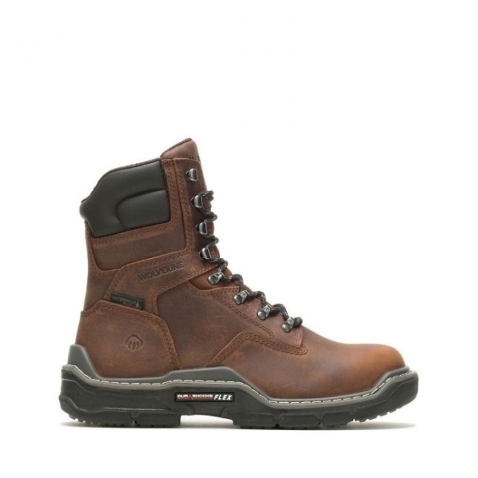 WOLVERINE CANADA MEN'S RAIDER DURASHOCKS WATERPROOF 8" CARBONMAX WORK BOOT-Peanut